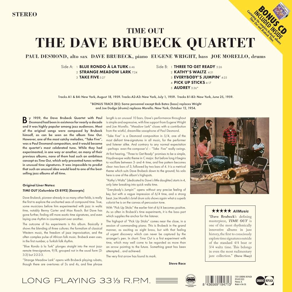 【レコード】TIME OUT ／ デイヴ・ブルーベック（アナプロ盤） Amazon.co.jp: Time Out -Hq- [Analog]: ミュージック